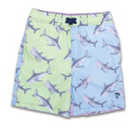 Load image into Gallery viewer, Color Block Shark Swim Trunks
