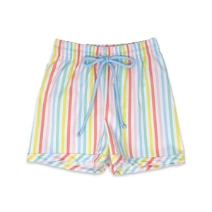 Pastel Striped Swim Trunks