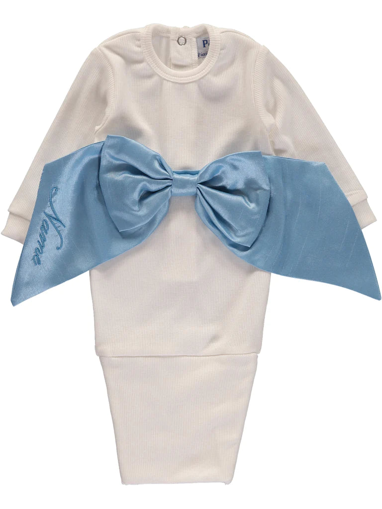 Newborn Bow Sack - Blue