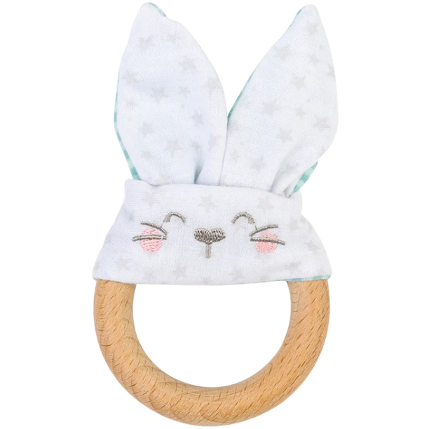 Wooden Bunny Teething Ring