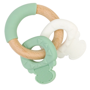 Wood & Silicon Teething Key Ring